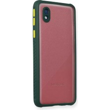 Olinea Galaxy A01 Core Kılıf Miami Şeffaf Silikon - Koyu Yeşil