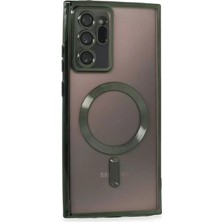 Olinea Galaxy Note 20 Kılıf Kross Magneticsafe Kapak - Koyu Yeşil