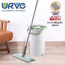 Orjinal Mikrofiber Flat Tablet Mop Beyaz 4 Yedek Bez