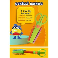 Artlantis Şekilli Makas Plastik 9 Farklı Desen 1 Paket Değişebilen Desenli Tırtıklı Makas Güvenli Plastik Çocuk Şekil Makas Okul
