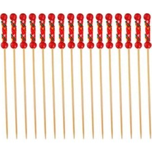 Bf Bambu Kırmızı Örgülü Kürdan 12CM 100LÜ