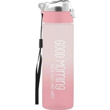 500 ml Çift Renkli Motivasyonlu Su Matarası Beyaz&pembe