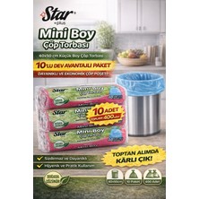 TeknoKapsül Mini Boy Torbası 40'lı 10 Paket 40X50 cm Dayanıklı Sızdırmaz Küçük Boy Poşeti
