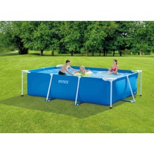 Depomiks 28273 Intex 450X220X84 cm Dikdörtgen Prefabrik Aile Havuzu - Metal Destekli Dev Bahçe Havuzu