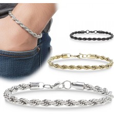 Moncuk Design Rope Halat Çelik Zincir Bileklik 6mm 3351CZB2D8