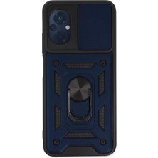 Olinea Poco M5 Kılıf Pars Lens Yüzüklü Silikon - Lacivert