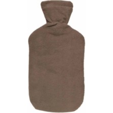 Gri Polar Kılıflı Sıcak Su Torbası Kokusuz Termofor Isıtıcı Aparat 1750 ml 33X21 cm