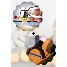 Paslanmaz Çelik Sarımsak Ezici Soyulmaz Sarımsak Ezeceği+ Tombul Çelik Sebze Meyve Soyacak