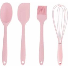 Silikon Açık Pembe 4lü Büyük Hazırlık Seti