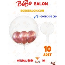 Blur Bobo Balon 20 Inç (50 Cm) Şeffaf Esnek (10'lu Paket) - Pera Balon