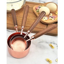 Ölçü Kaşığı Seti 4lü Ahşap Saplı Ölçü Kabı