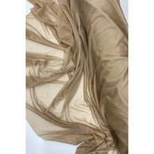 Royaleks Group Yağmur Damlası Simli Abiye Elbise Şallık Tül Kumaş Açık Gold 28-A