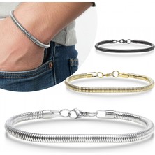 Moncuk Design Spiral Örgü Çelik Zincir Bileklik 6mm 3351CZB2D9