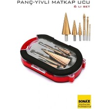 Najmaddin Mey Ithalat® 6'lı Titanyum Kaplama Kademeli Panç Matkap Ucu Seti – Metal, Ahşap ve Plastik I�