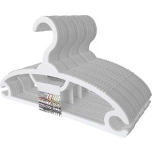 Çocuk Kıyafet Askısı, Beyaz Bebek Kıyafet Askısı 12 Adet