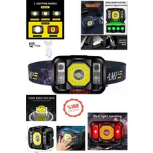 Siyah Sensörlü Pratik Ultra Parlak Şarjlı Güçlü Kafa Lambası WT024