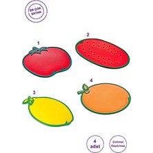 Meyveler Kesim Tahtası 4'lü Kaydırmaz Kesim Panosu