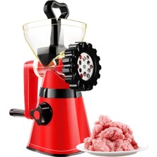 Kırmızı Çevirme Kollu Kıyma ve Sucuk Doldurma Makinesi