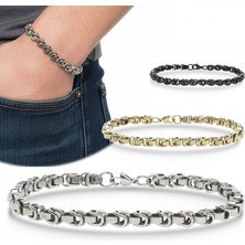 Moncuk Design Box Cuban Çelik Zincir Bileklik 6mm 3351CZB2D11