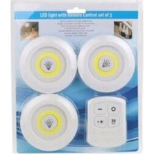 Uzaktan Kumandalı 3 Lü  LED Lamba Kablosuz Pilli Işıldak T1240
