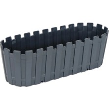 40 cm Renkli Akasya Çit Saksı, Antrasit Bahçe Balkon Saksı