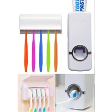 Otomatik Diş Macunu Sıkacağı ve 5'li Diş Fırçası Askılığı