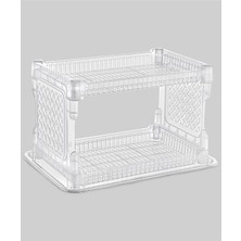 Çift Katlı Kaşıklık & Bardaklık (Şeffaf)