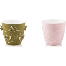 Kelebek Desenli Saksı Bahçe Balkon 2 Adet 1.40 Lt