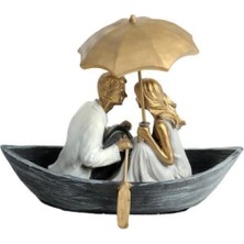 21X22CM Polyester Beyaz Sandalda Oturan Çift Biblo Biblo-08