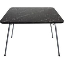 Siyah Katlanır Pratik Piknik Balkon Masası 60X80