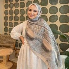 Revam Collection Etnik Desen Pamuk Soft Şal Krem