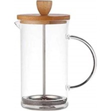Cam Bambu Kapaklı Silikat French Press 350ML