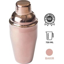 Klasik Kokteyl Shaker 720 ml Bakır, Paslanmaz Çelik Kokteyl Shaker