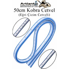 Artlantis Kobra Cetvel 50 cm 1 Adet Çizim Kıvrılan Plastik Esnek Eğri Cetvel Tekstil Kumaş Dikiş Ölçüm Şablon Yumuşak Cetvel