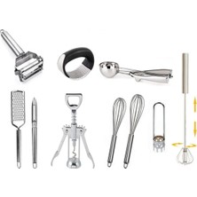 Çelik Çeyizlik Pratik Mutfak Hazırlık Seti 10 Parça