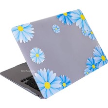 Pearl Shop MacBook Air 13 Inç Uyumlu Sert Kapak Kılıf | M2 M3 M4 Modern Desenli Ince Koruyucu, Darbe ve Çizik Önleyici | A2681 A3113 A3240 Açık Mavi