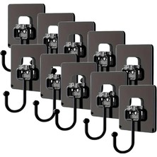 Pearl Shop Adet Duvara, Dolapa Yapışan Güçlü Yapışkanlı Siyah Duvar Askısı, Delmeden, Vida Kullanmadan Pratik Çözüm