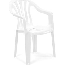 Pearl Shop Manolya Plastik Bahçe Sandalye 4'lü Set