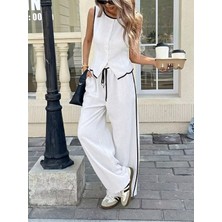 Trend Cojans Kadın Kolsuz Önü Düğmeli Yelek ve Pantolon Ikili Takım
