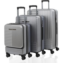 Mçs Baggaj Unısex Ultra Lüx ve Sert Darbelere Dayanıklı 360 C° Döner 4 Çiftli Teker Polikarbon Valiz 3'lü Set