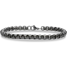 Moncuk Design Arnavut Çelik Zincir Bileklik 6mm Yuvarlak 3351CZB2D6