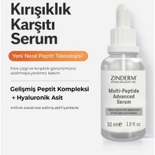 Zinderm Yaşlanma, Kaz Ayakları & Kırışıklık Karşıtı Bariyer Onarıcı Hyaluronik Asit Peptit Yüz Serumu 30 ml