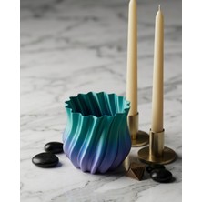 Net Damla 3D Kıvrımlı Vazo Mavi - Lisinya