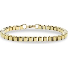 Moncuk Design Arnavut Çelik Zincir Bileklik 6mm Köşeli 3351CZB2D5