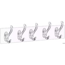 Pearl Shop Yapışkanlı Duvar Askısı – 5’li Set, Deliksiz Montaj, Suya Dayanıklı, Şık ve Güçlü Tutucu Kanca