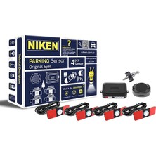 Pearl Shop Araç Park Sensörü Beyaz, 4 Sensörlü, Orijinal Lens Görünümlü, Sesli Uyarı Sistemli, Beyaz