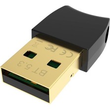 Pearl Shop Bluetooth V5.3 USB Mini Bluetooth Adaptör Dongle 20MT Kablosuz Adaptör ( Çoklu Cihaz Desteği Sağlar ) Win7/8/10/11 Tak Çalıştır ( Pc Içindir)