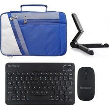 Pearl Shop Xiaomi Redmi Pad Pro 12 Inch Uyumlu Tablet Çanta+Türkçe Bluetooth Klavye +Mouse+ Standı AL4383 Lacivert