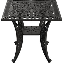 Pearl Shop Ferforje Görünümlü Plastik Masa (Siyah)