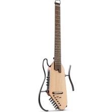 Pearl Shop Akustik Elektro Gitar Hush I Pro Seyahat Gitar Çoklu Efekt Modları Akıllı Gitar Seti Kulaklık, Konser Çantası, Askı, Şarj Kablosu
